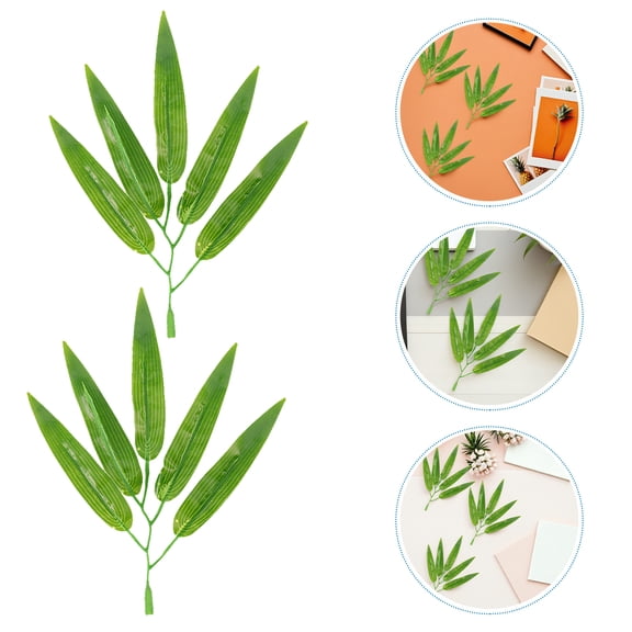 HONMEET Faux Bamboo Leaves Light Green Reusable for Home and Event Decor 30Pcs