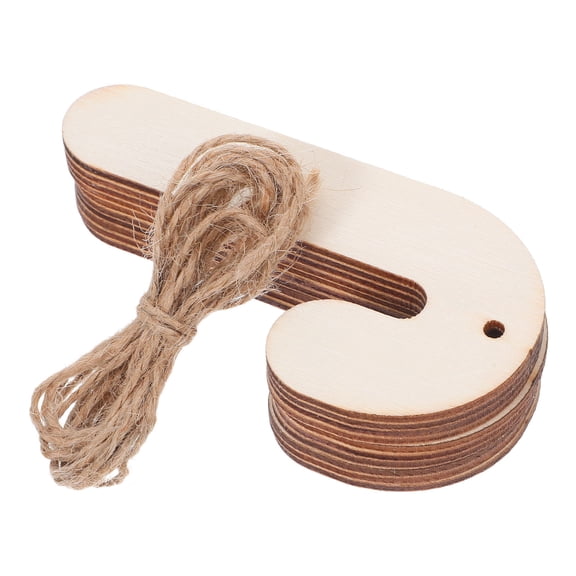 HONMEET Wooden Candy Cane Shapes Unfinished Wood Piece Khaki 30pcs