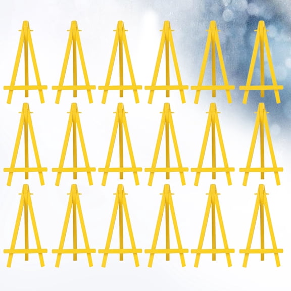 HONMEET Yellow Triangle Frame Easel Durable Plastic for Photo Placement 30Pcs