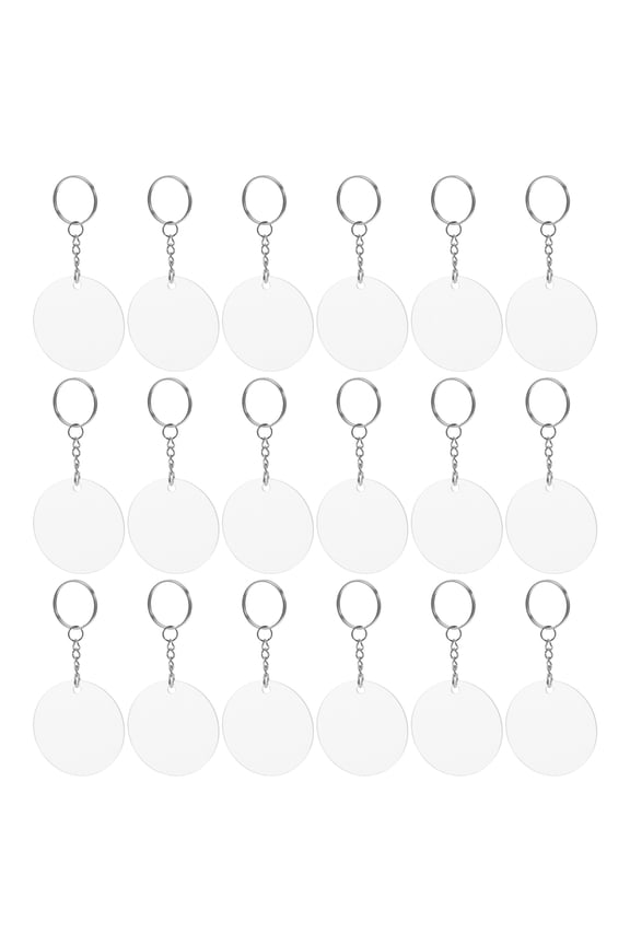 30 Sets Blank Keyrings for Crafting, Acrylic and Metal Key , Handmade Accessories for Custom Projects