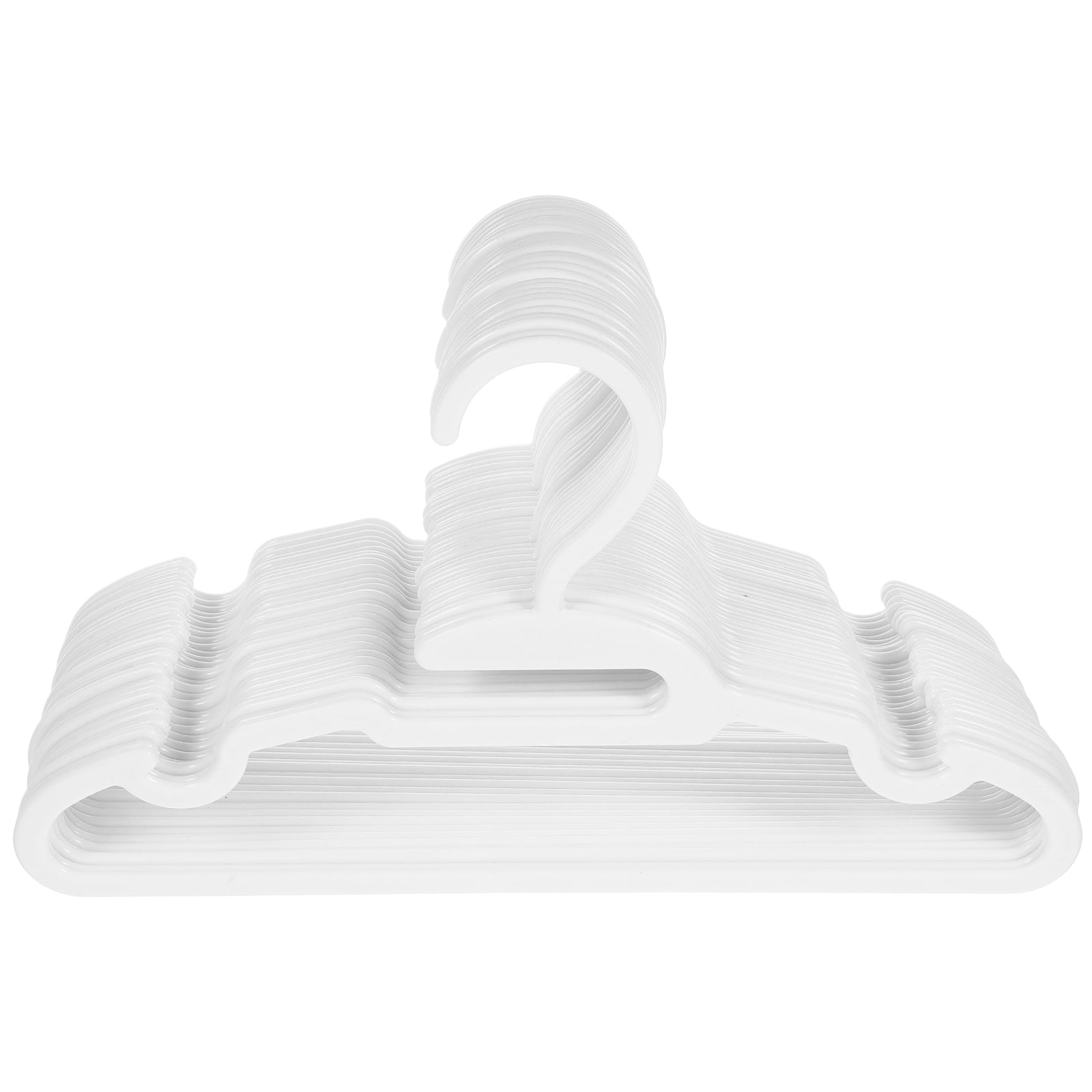 HONMEET Set of 30 White Plastic Clothes Drying Hangers Lightweight Laundry Organizer for Home Use