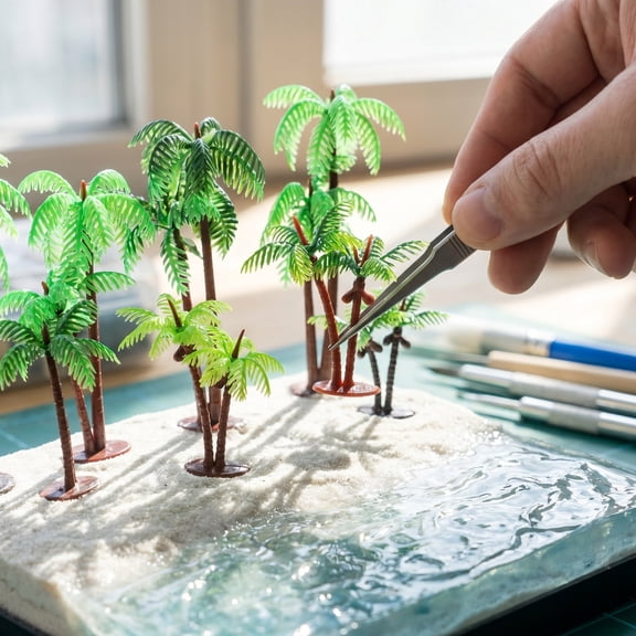 HONMEET 31-Piece Realistic Plastic Coconut Palm Tree Set for Indoor and Outdoor Home, Office, Party, Garden Decoration Display