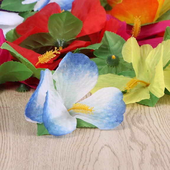 HONMEET 36Pcs Hawaiian Flowers Artificial Hibiscus Flower Decoration in Multiple Colors
