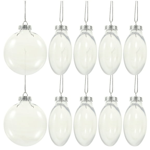 HONMEET 36pcs Clear Flat Ornaments for Crafts, Translucent Hanging Decorations, Plain Ornaments for Holiday and Home Decor