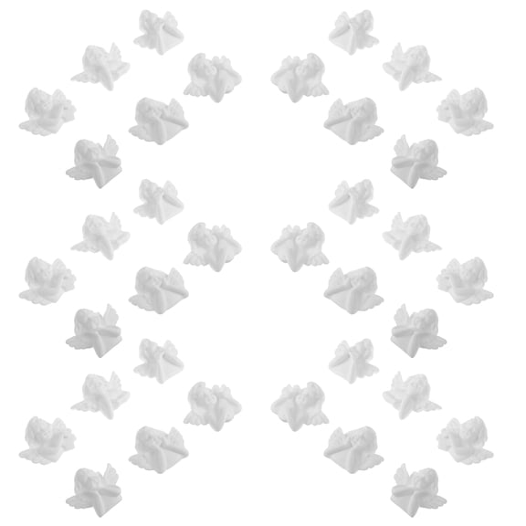 HONMEET 36-Piece White Resin Angel Figurines Set for Home Decoration, Lightweight and Elegant Craft Accents