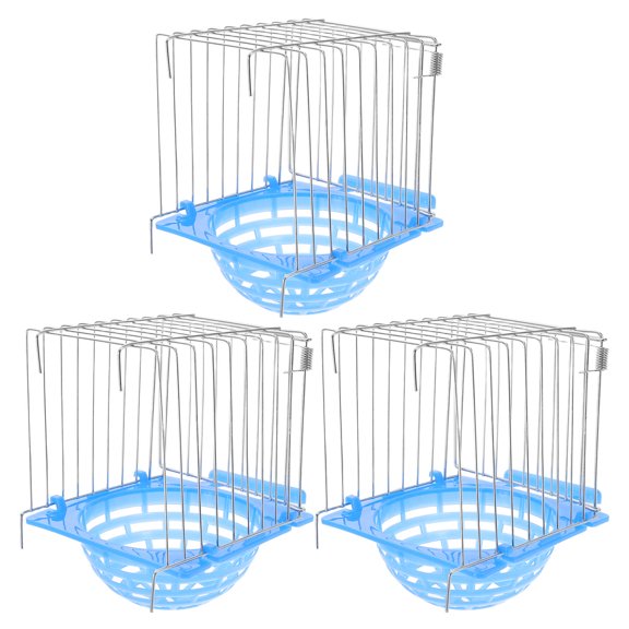 HONMEET 3Pcs Blue Plastic Bird Nest Boxes for Home Use with Easy Clean Surface and Privacy Design