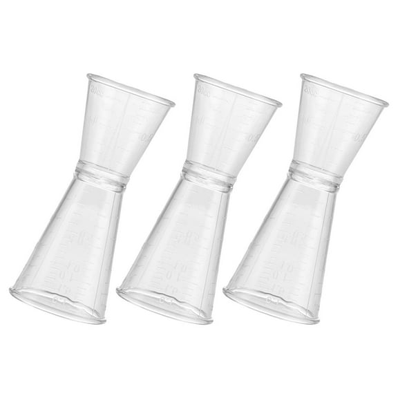 HONMEET 3pcs Transparent Plastic Bartender Jigger Set for Liquid and Dry Ingredient Measuring Cups