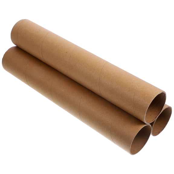 HONMEET 3Pcs Refillable Paper Tube Light Brown Thick Paper Roll Tubes for Protective Storage