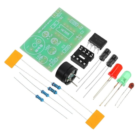 HONMEET 3-Piece Electronics Training Kit with 555 Timer Circuit and Dual LED Flashing Project for Beginners