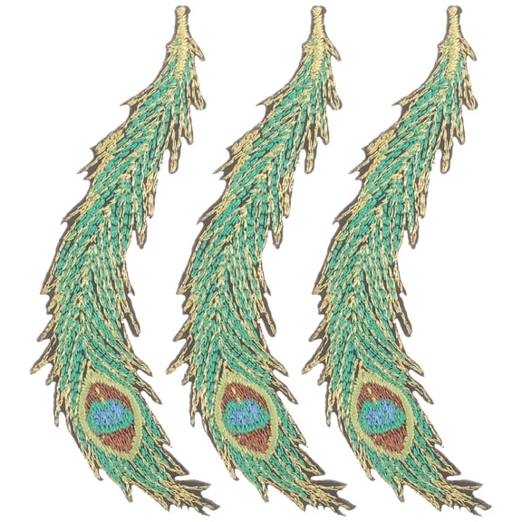 HONMEET Crewel Embroidery Kits Green Iron on Patches for DIY Use 3Pcs