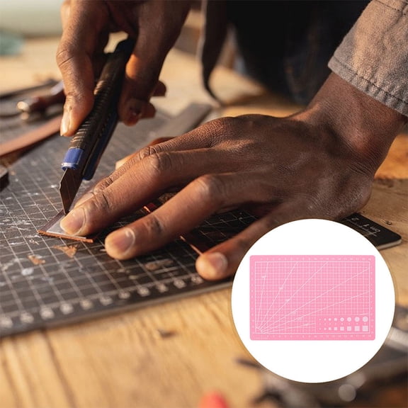 HONMEET 3Pcs Pink Sewing Craft Mat Double Sided Cutting Board with Precise Line Markings ABS Material