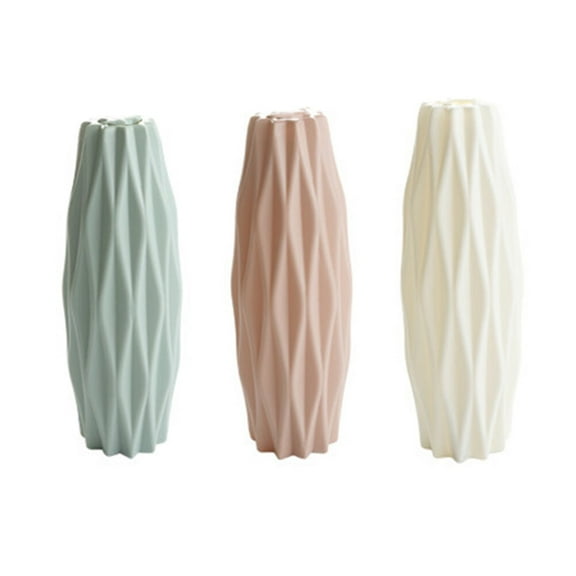 HONMEET 3Pcs Elegant Nordic Style Green Vase for Flower Arrangement and Home Decoration