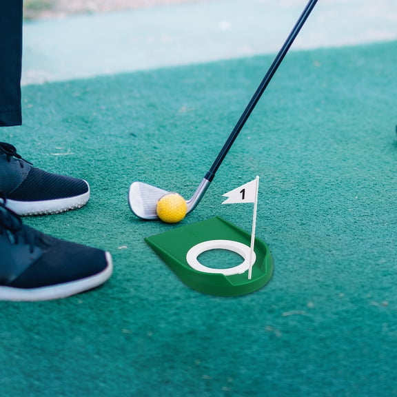 HONMEET 3-Pack Plastic Golf Putting Cups with Flags, Indoor Set for Home, Office, and Recreational Use