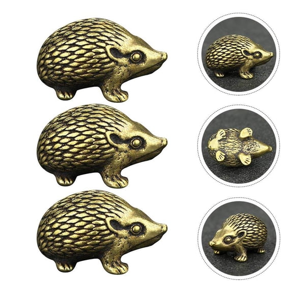 HONMEET Set of 3 Figurines Brass Garden and Desktop Decorative Models in Elegant Golden