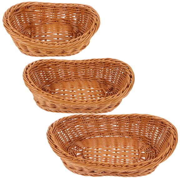 HONMEET Breads Storage Holder Breads Basket Chocolate Plastic 3pcs