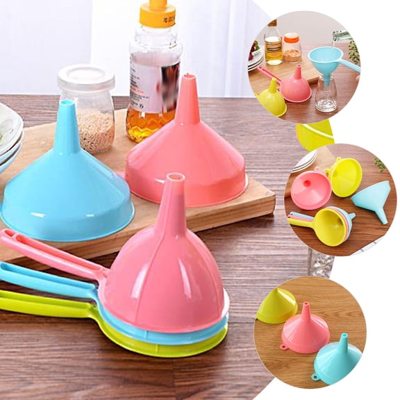 HONMEET 3Pcs Kitchen Liquid Funnels for Small Bottles and Jars with Easy Storage Design