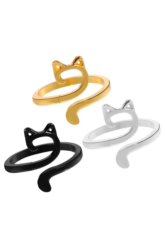 3Pcs Knitting Crochet Ring Cat Ear Shape Diy Knitting Tools For Women
