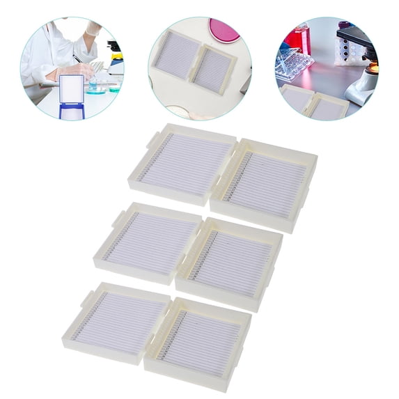 HONMEET 3Pack Microscope Slide Case Rectangular Specimen Storage Protection for Slides White