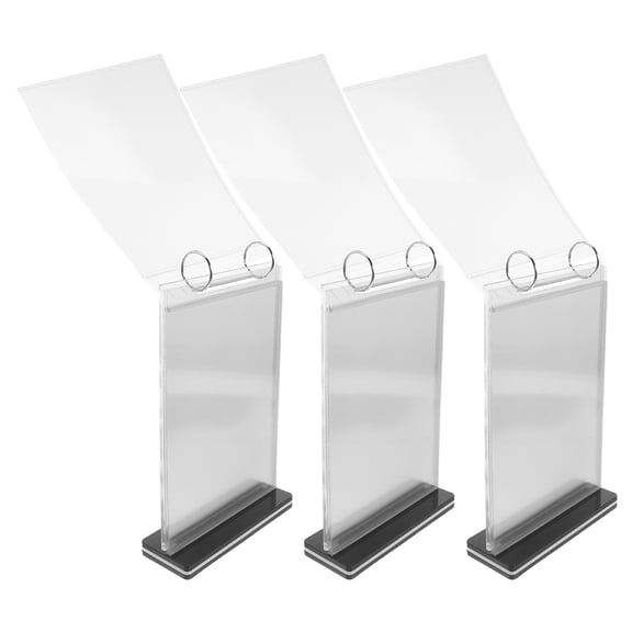 HONMEET 3-Piece Multi-Color Menu Display Rack with Pages for Restaurant, Cafe, and Bar Use