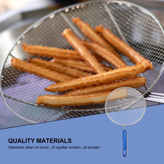 HONMEET 3Pcs Multifunctional Stainless Steel Pot Covers Anti-Spatter Net Lids with Comfortable Handle