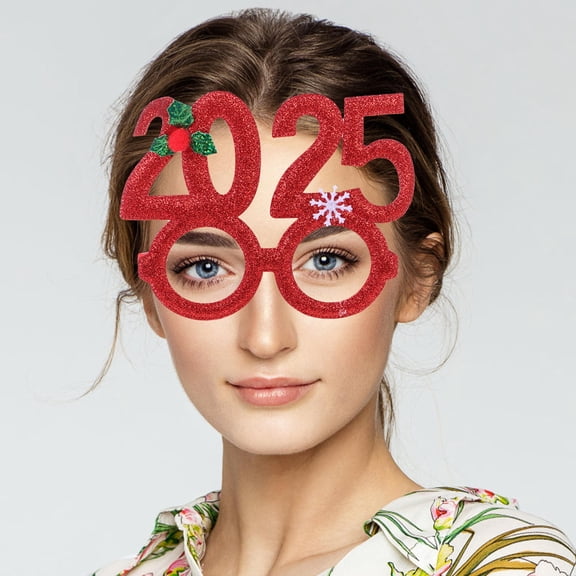 HONMEET Festive New Year Glasses Multi-Color Photo Booth Props for Celebrations 3Pcs