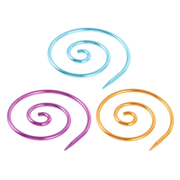 HONMEET 3Pcs Portable Spiral Cable Knitting Needles Assorted Color for Sweaters Shawls Tapestries