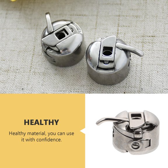 HONMEET 3Pcs Sewing Machine Replacement Parts Bobbin Case Silver Stainless Steel for Prevent Unraveling Household Use