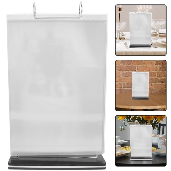HONMEET 3-Pack Table Menu Holder Stand with Display, PVC Multi-Page Menu Rack for Restaurants and Cafes