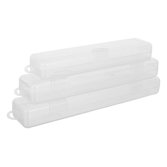 HONMEET Transparent Plastic Utensil Case with Ventilated Base for Kitchen Storage, 3 Pieces Set Organizer