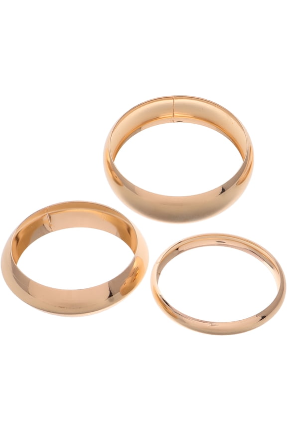 3Pcs Wide Golden Cuff Bracelets Chunky Minimalist Plain Hoop Bracelets for Stylish Looks