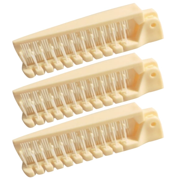 HONMEET 3Pcs Folding Travel Hair Brush Double Headed Plastic Detangling Brush Yellow