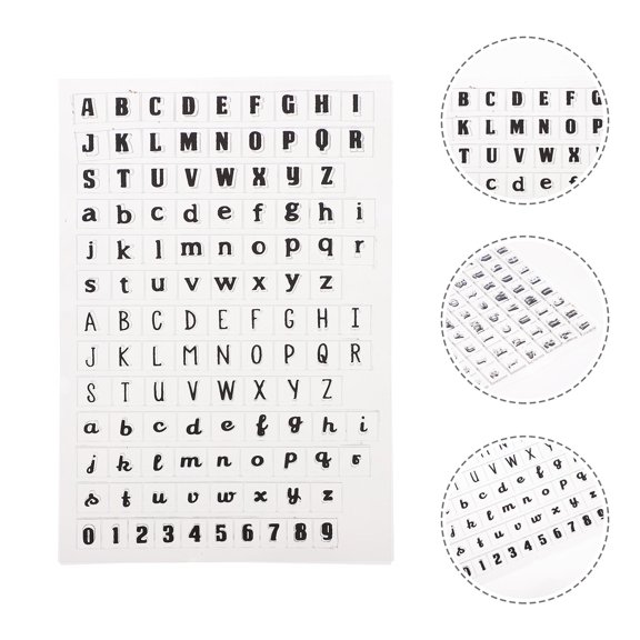 HONMEET 3Sets Transparent Clear Stamps Alphabet Set DIY Uppercase Lowercase Number for Album Decor