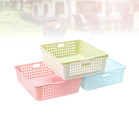HONMEET Paper Organizer Baskets Set of 3 in Assorted Colors for File and Document Storage