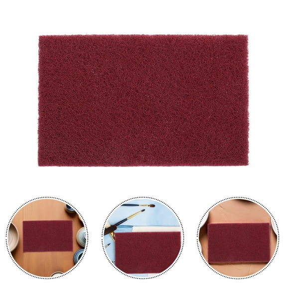 HONMEET 3-Piece Dark Red Grinding Pads for Ceramic Crafts, Plastic Abrasive Tools Ideal for Students and Hobbyists