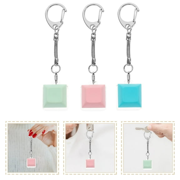 HONMEET Acrylic and Metal Keyboard Keychain Pendant Set, Assorted Colors, Creative Design, 3 Pieces
