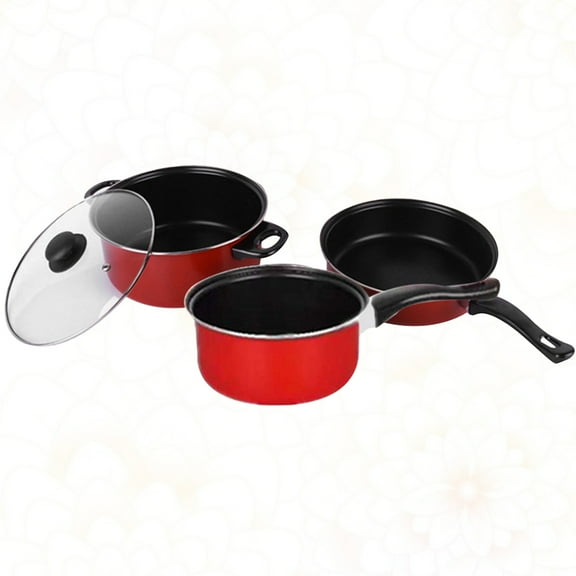 HONMEET Red Cast Iron Cooking Accessories Set 3 Pieces Practical Kitchen Tools and Easy to Use