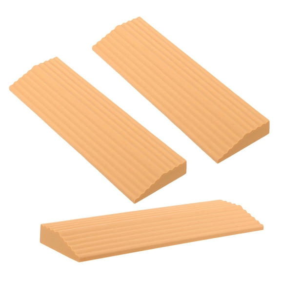 HONMEET 3pcs Ramp Pad Rise Ramp Doorway Plastic Strip For Indoor Entrance Wheelchair Scooter, Khaki