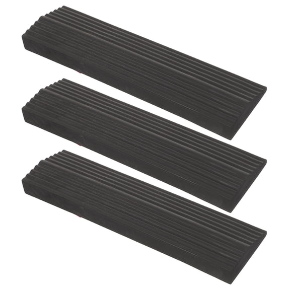 HONMEET 3-Pack Lightweight Rubber Door Threshold Ramp Compatible with Robot Vacuums for Easy Floor Transitions