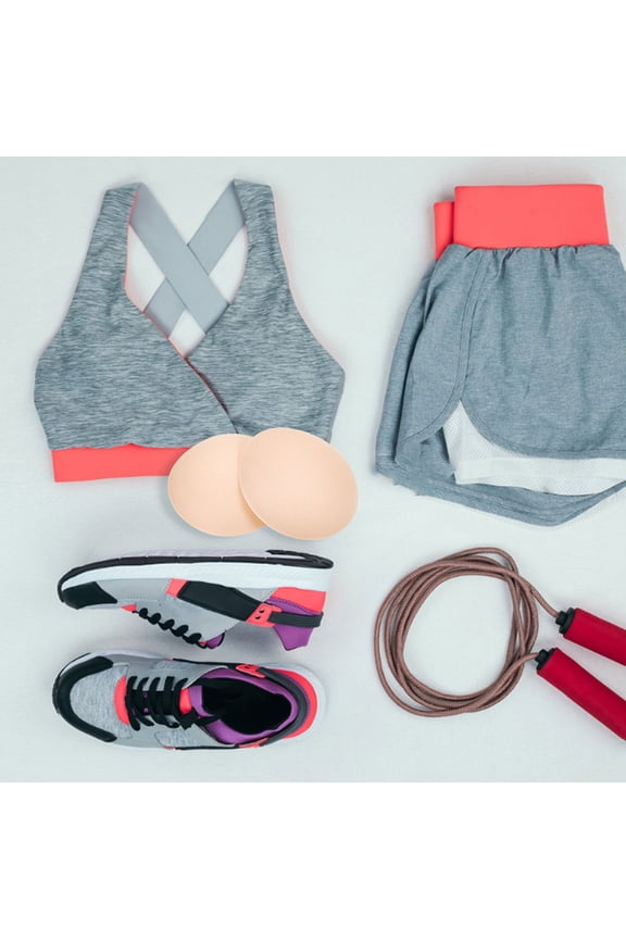 Beige Bra Inserts 4 Pairs, Soft Sponge Padding Fullness for Swimsuits, , and