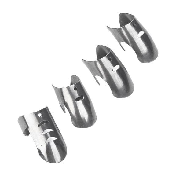 HONMEET Stainless Steel Finger Guard for Slicing Silver 4 Pcs