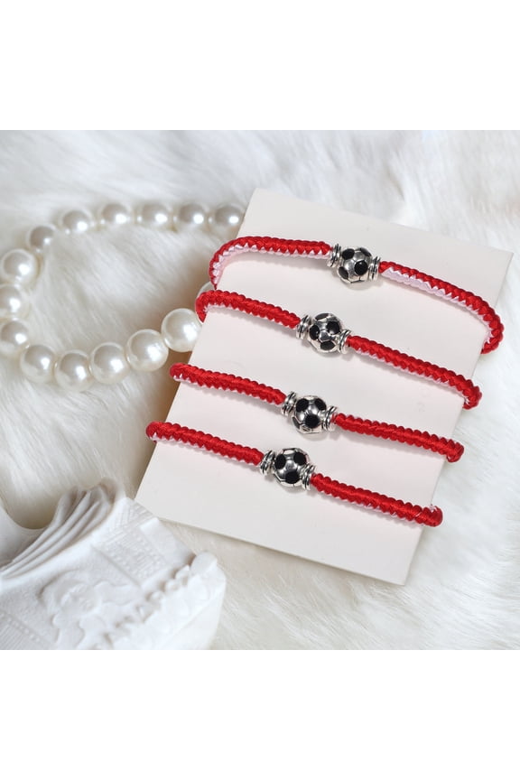 4-Pack Adjustable Nylon Fan Bracelets, Style for Girls, Perfect Fan Gear for Outdoor Activities