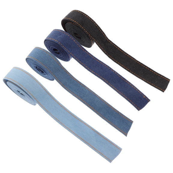 HONMEET 4 Rolls Denim Fabric for Sewing and Clothing Embellishment with Modern Style and Material