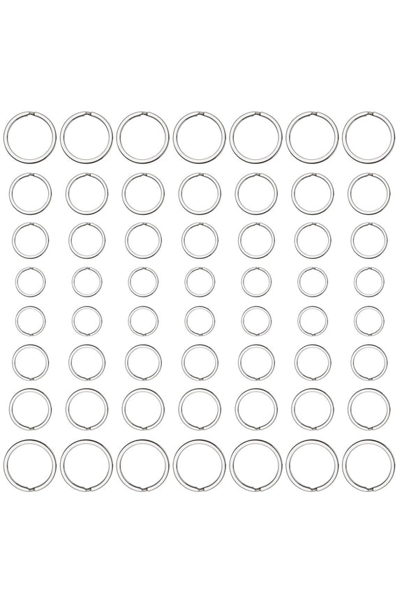 40Pcs Stainless Steel Key Ring Metal Split Rings for Secure DIY Crafts Plated Silver Finish