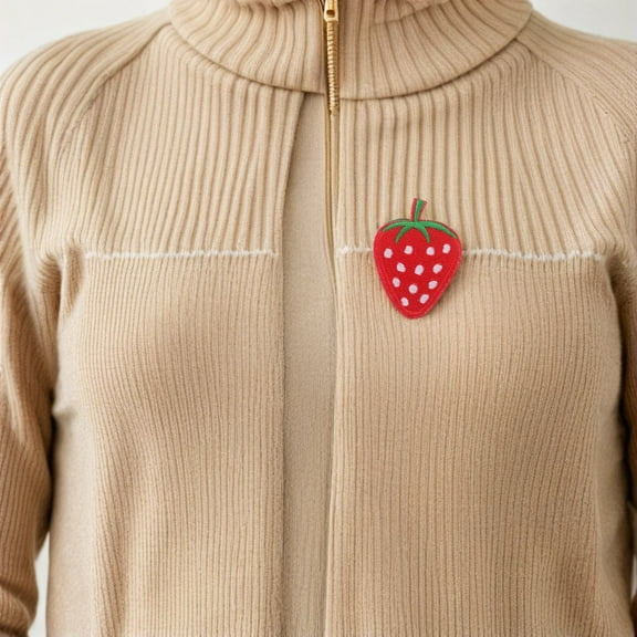 HONMEET 40Pcs Red Strawberry Iron-On Patches Embroidered Applique for Crafts Clothing Decoration