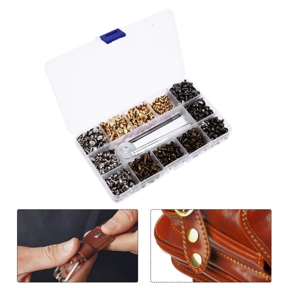 HONMEET 480Pcs Brass Round Rivets For Clothes Decorating Assorted Color DIY Projects Makers