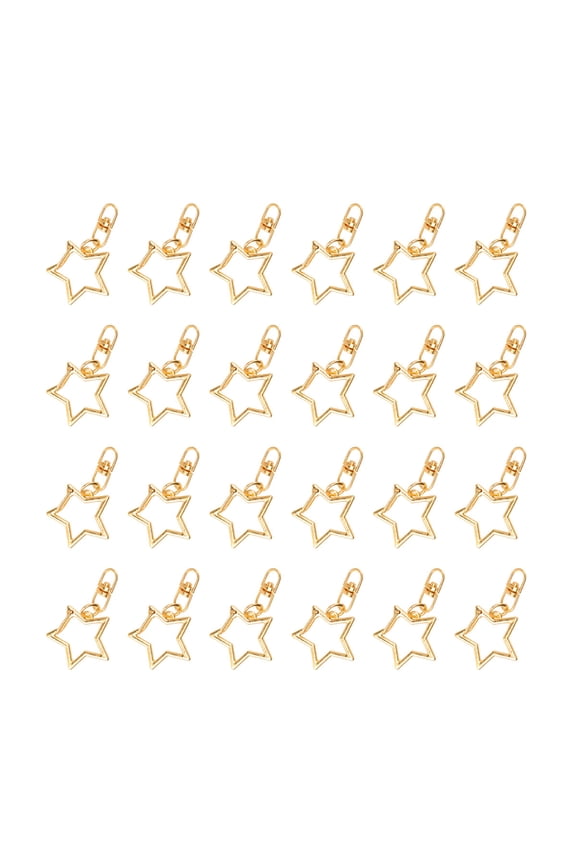48Pcs Golden Star Keychains High- Keyrings Decorative Hanging Accessories