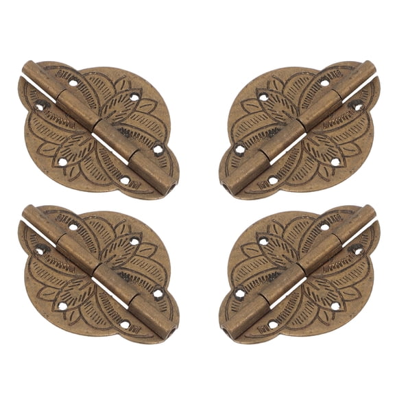 HONMEET 4Pcs Antique Brass Hinges for Jewelry Chest Boxes Vintage Decorative Hardware for Wooden Cabinets