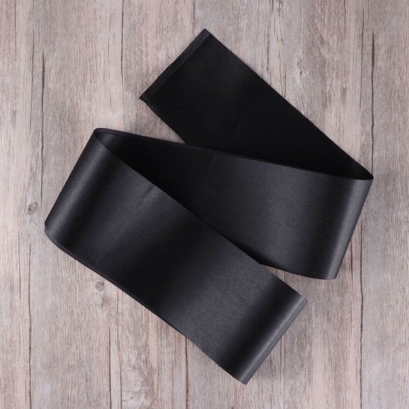 HONMEET 4Pcs Black Cloth Blank Sashes Ceremonial Straps for Wedding Events and Photo Props