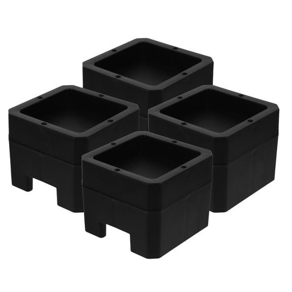 HONMEET 4-Pack Black Silicone Furniture Risers for Bed, Couch, Sofa, and Home Use, Minimalist Style, 3.6x3.6x2.9in Height
