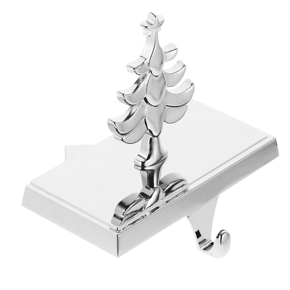 HONMEET Sturdy Hook Shape Christmas Stocking Holder Silver Iron Festive Holiday Decor